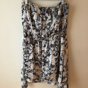 Strapless Floral Dress